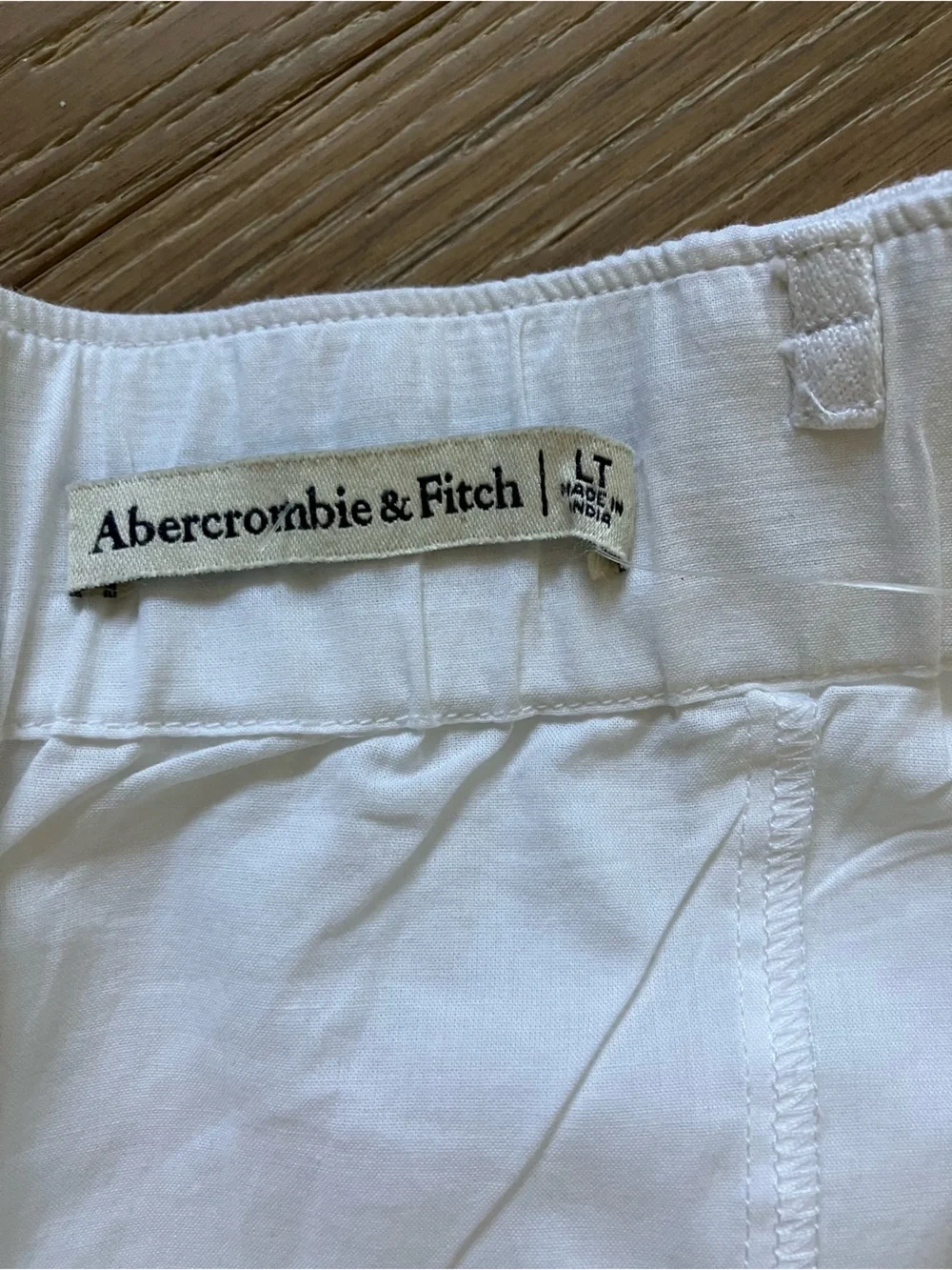 Abercrombie & Fitch White Dress Linen Cotton Skimming Strapless Maxi L Tall